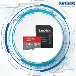 کارت حافظه سن دیسک SANDISK ULTRA MICRO SDXC UHS1 CARD W ADAPTER 80MB ظرفیت 64 گیگابایت
