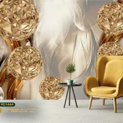 پوستر دیواری توپ طلایی بزرگ سه بعدی-کدpd1444