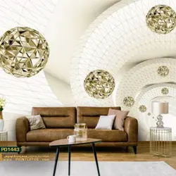 پوستر دیواری توپ طلایی سه بعدی-کدpd1443