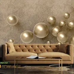 پوستر دیواری توپ طلایی سه بعدی-کدpd1747