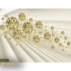 پوستر دیواری توپ طلایی سه بعدی-کدpd2224
