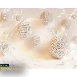 پوستر دیواری توپ نقش گل سه بعدی-کدpd2221