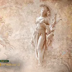 پوستر دیواری پتینه کرم طرح فرشته-کدPD2131