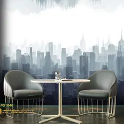 پوستر دیواری طوسی آبی طرح برج های نیویورک-کدPD1646