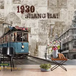 پوستر دیواری کرم طرح قطار های شهری شانگهای-کدPD1650