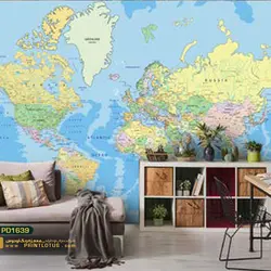 پوستر دیواری آبی طرح نقش جهان-کدPD1639