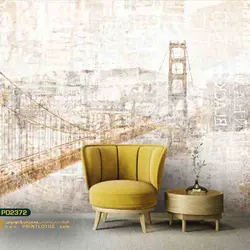 پوستر دیواری کرم طرح پل نیویورک-کدPD2372