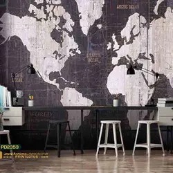 پوستر دیواری مشکی طرح نقش جهان-کدpd2353