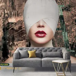 پوستر دیواری چهره پوشیده طرح هنری-کدpd1999