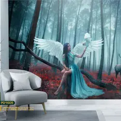 پوستر دیواری طبیعت و دختر طرح هنری-کد1605