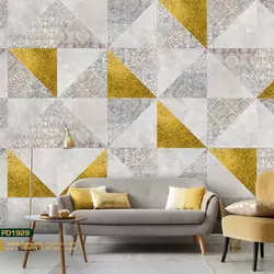 پوستر دیواری مربع ومثلث طرح هنری-کد1929