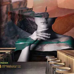 پوستر دیواری چهره پوشیده با کلاه طرح هنری-کدpd2304