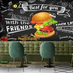 پوستر دیواری طرح فست فود و رستوران-کدpd1621