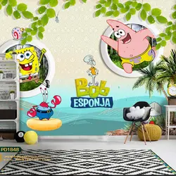 پوستر دیواری باب اسفنجی و پاتریک طرح کودک-کدpd1848