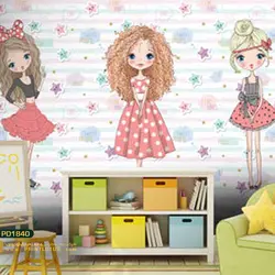 پوستر دیواری دختر بک گراند ستاره طرح کودک-کدpd1840