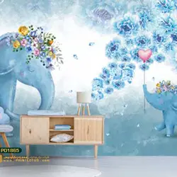 پوستر دیواری فیل طرح کودک-کدpd1865