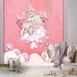 پوستر دیواری اسب تک شاخ طرح کودک-کدpd2716