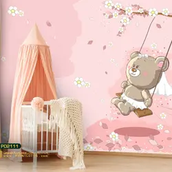 پوستر دیواری خرس روی تاپ طرح کودک-کدpd2111