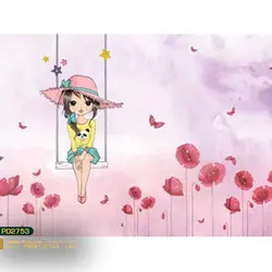 پوستر دیواری دختر روی تاپ طرح کودک-کدpd2753