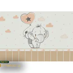 پوستر دیواری فیل و قلب و ستاره طرح کودک-کدpd2751