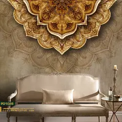 پوستر دیواری طرح گل نصفه طلایی مخصوص لوتوس-کدpd1028