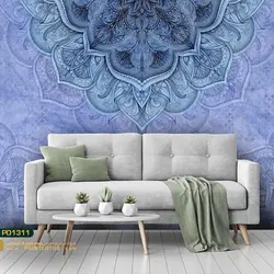 پوستر دیواری گل زمینه بنفش مخصوص لوتوس-کدpd1311