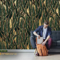 پوستر دیواری ورق طلا مخصوص لوتوس-کدpd1309