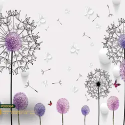 پوستر دیواری طرح قاصدک رنگی و پروانه مخصوص لوتوس-کدpd2064