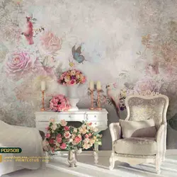 پوستر دیواری طرح گل و پرنده و پروانه مخصوص لوتوس-کدpd2508