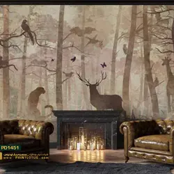 پوستر دیواری جنگل و حیوانات نگاره-کدpd1451