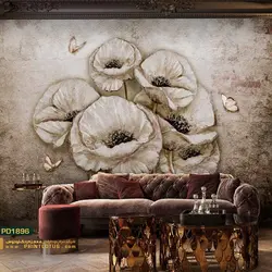 پوستر دیواری گل سفید سه بعدی نگاره-کدpd1896