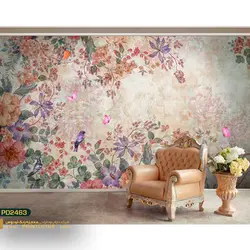 پوستر دیواری گل و پرنده نگاره-کدpd2463