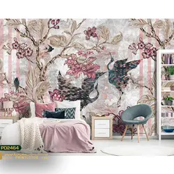 پوستر دیواری گل و برگ و حیوانات نگاره-کدpd2464