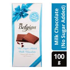 شکلات تخته ای شیری بدون شکر 100 گ بلژین