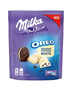 میلکا شکلات سفید پاکتی مینی با اورئو 153 گ 10*1