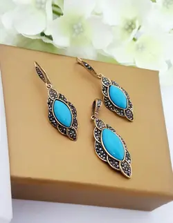 نیم ست طلاروس سیاه قلم