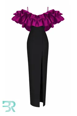 پیراهن یقه پرنسس دو رنگ