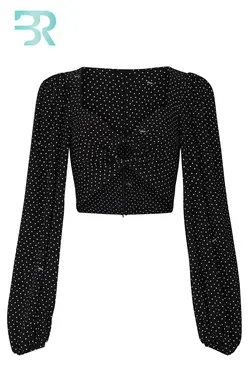 شومیز خالدار گره ای