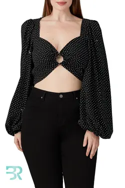 شومیز خالدار گره ای