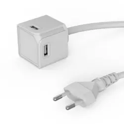Allocacoc USBcube Extended 4 x USB A + 1,5m Cable White