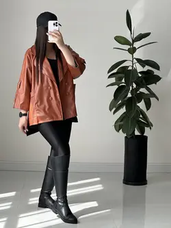 کت چرم یقه BB