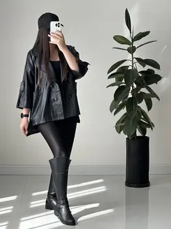 کت چرم یقه BB