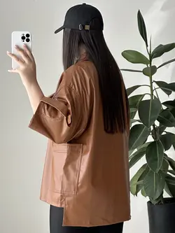 کت چرم یقه BB