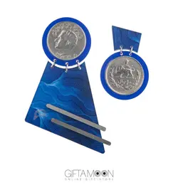 گوشواره چنگ آبی Arghavan Rouzbeh