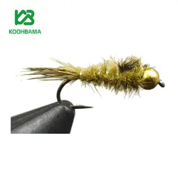 پشه فلای Olive Gold Ribbed Hares Ear Nymph Fishing Flies