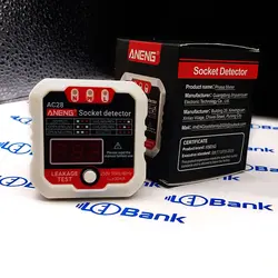 سوکت تستر ولتاژ تست فاز ، نول و اتصال زمین ولتاژ عملیاتی 250v بدون نیاز به باتری