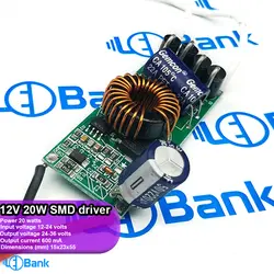 درایور 20 وات ولتاژ ورودی 12 الی 24 ولت SMD جریان کاری 600 میلی آمپر