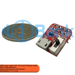 تغذیه ورودی micro usb خروجی همزمان ولتاژ پورت 5 ولت و 3.3 ولت را فیلتر کرده