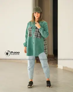 کد 353 مخمل یقه مردانه چهارخونه