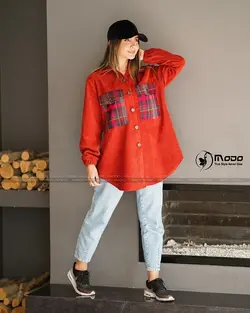 کد 353 مخمل یقه مردانه چهارخونه